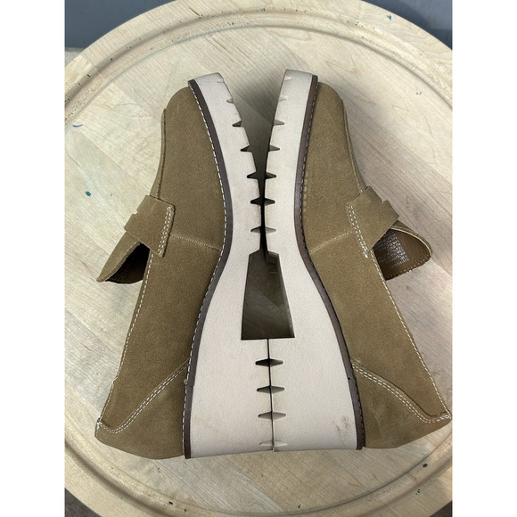 Blondo Chunky Dulce Loafers Womens 9.5 Tan Waterproof‎ Suede Neutral B3614 - Picture 6 of 7